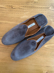 Babouche en cuir suédé moka