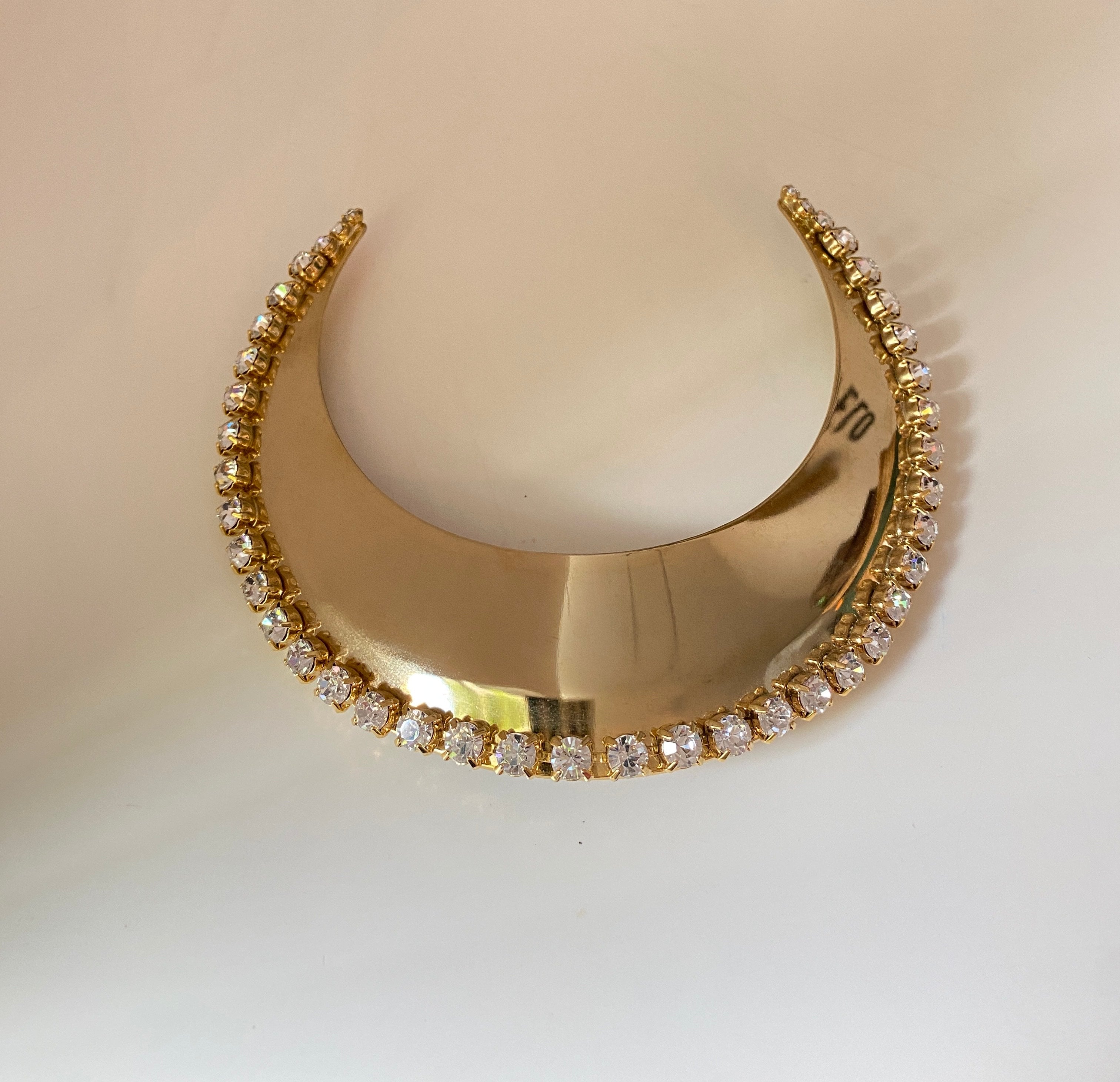 Barrete en croissant de cristal