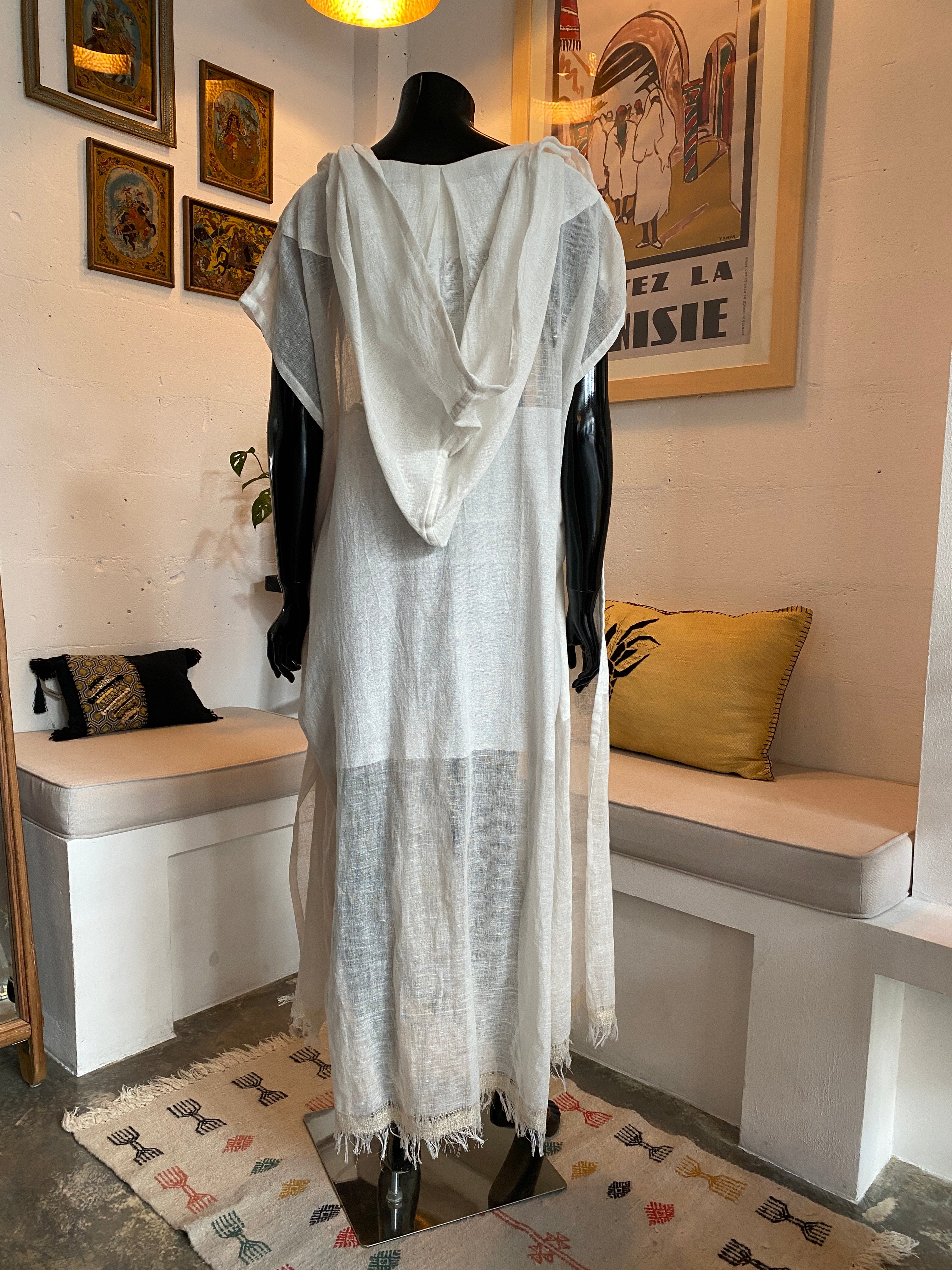 Kimono à capuche Sahara avec ourlet à franges