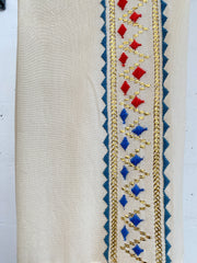 ÉCHARPE EN LIN AVEC BRODERIE EN TEL ET FIL DE COTON