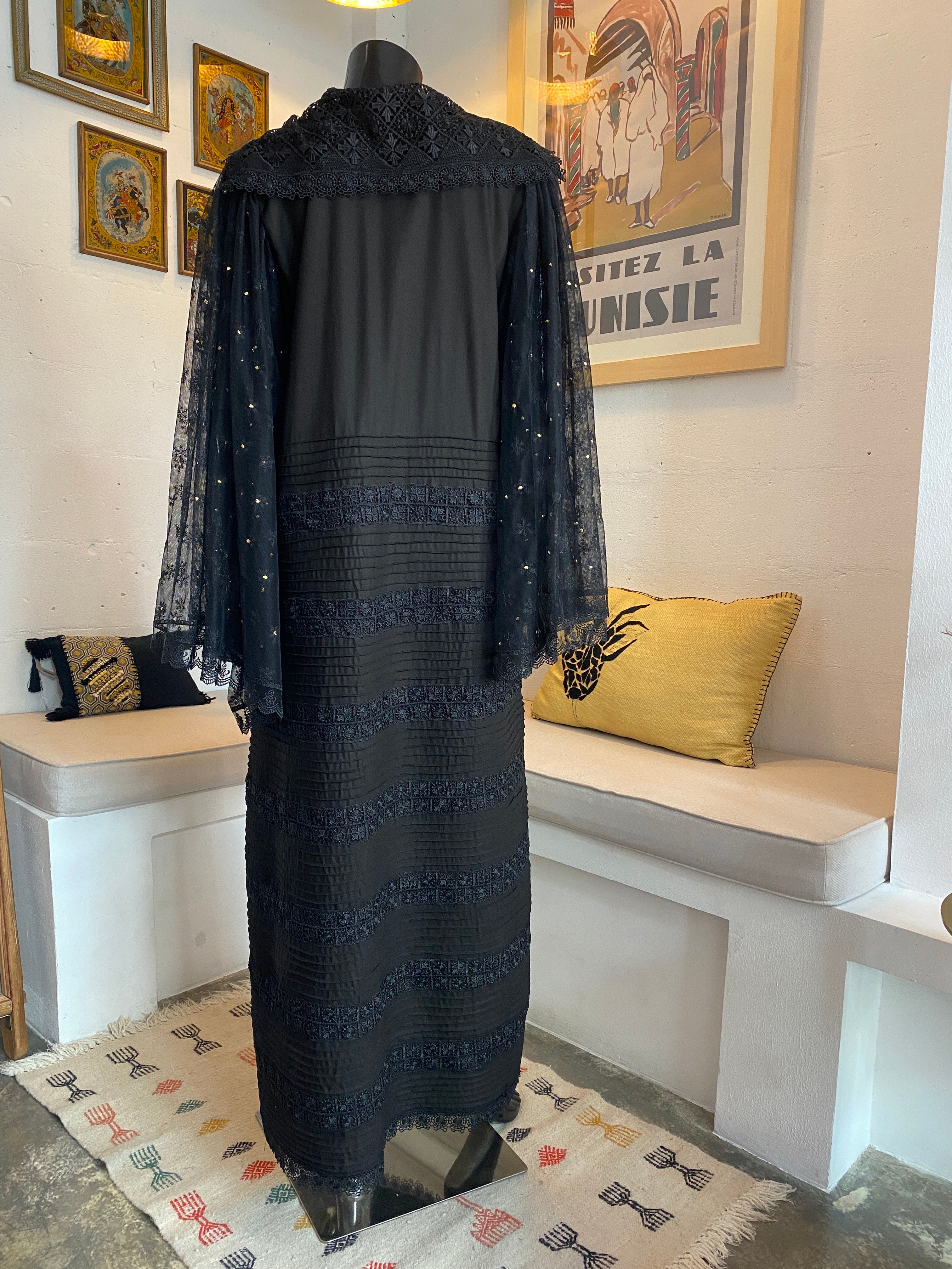 ROBE TUNIQUE NOIRE AVEC TEL