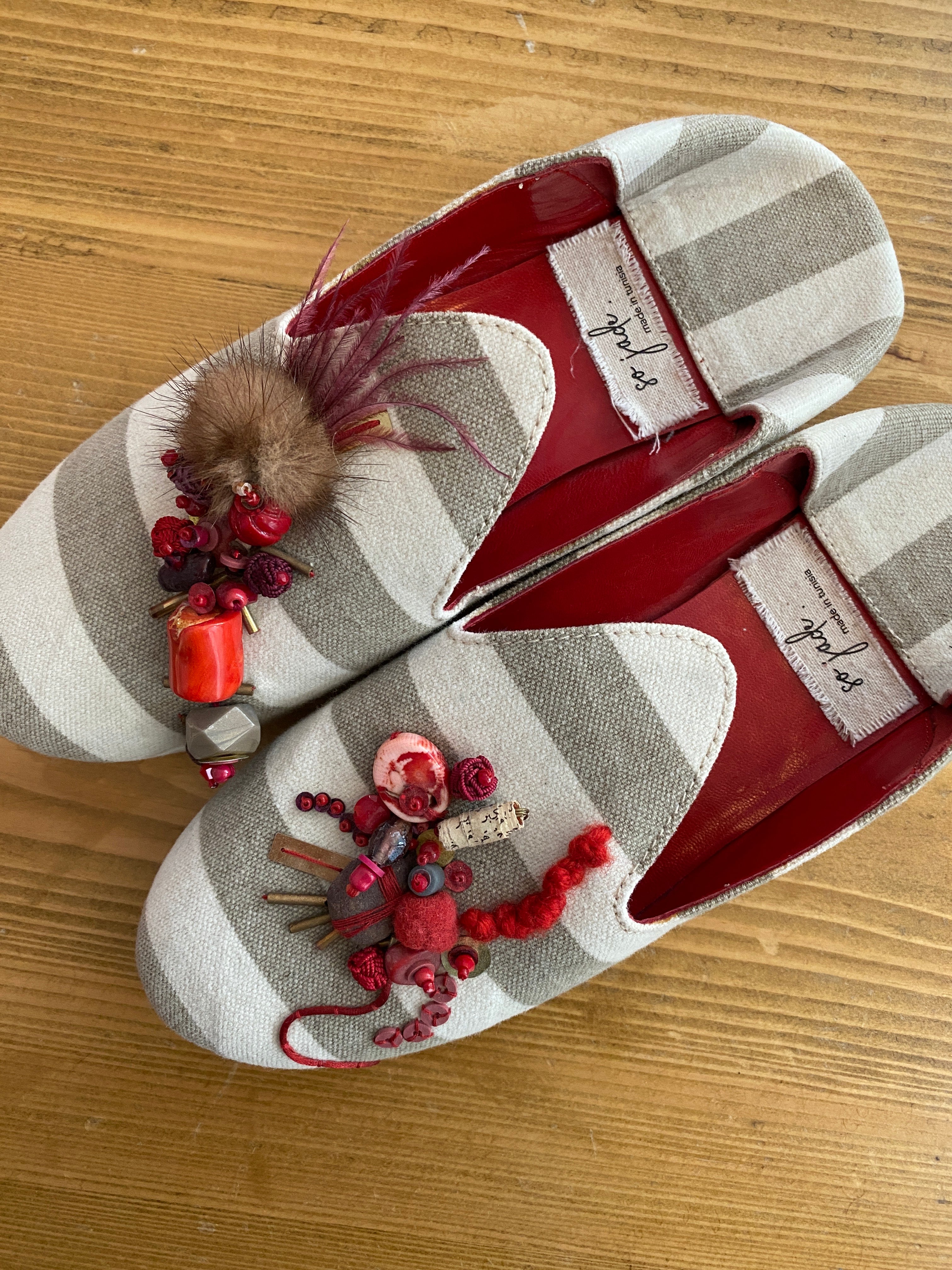 Babouche So Jade Embellie – Édition Perles Rouges
