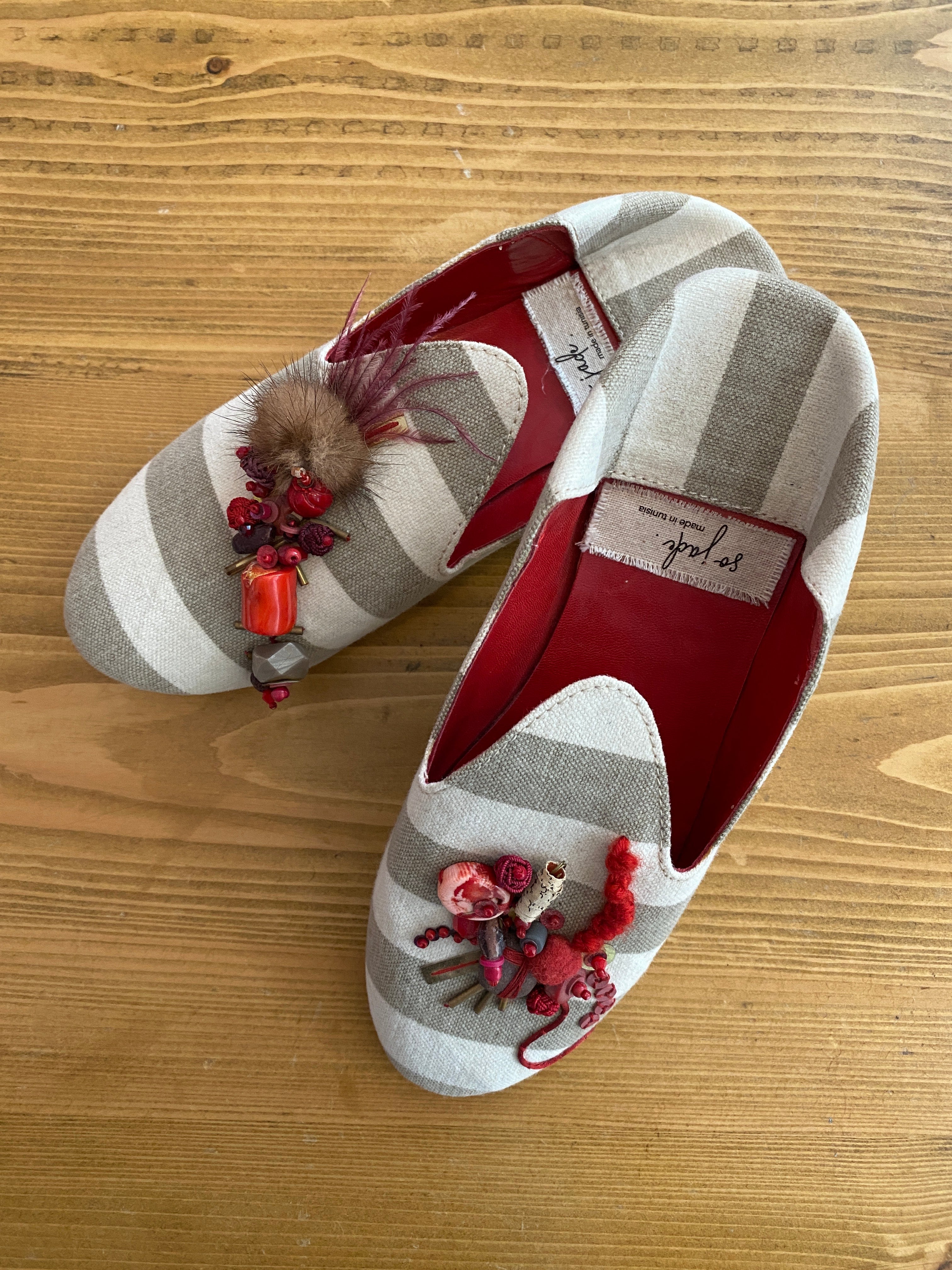Babouche So Jade Embellie – Édition Perles Rouges
