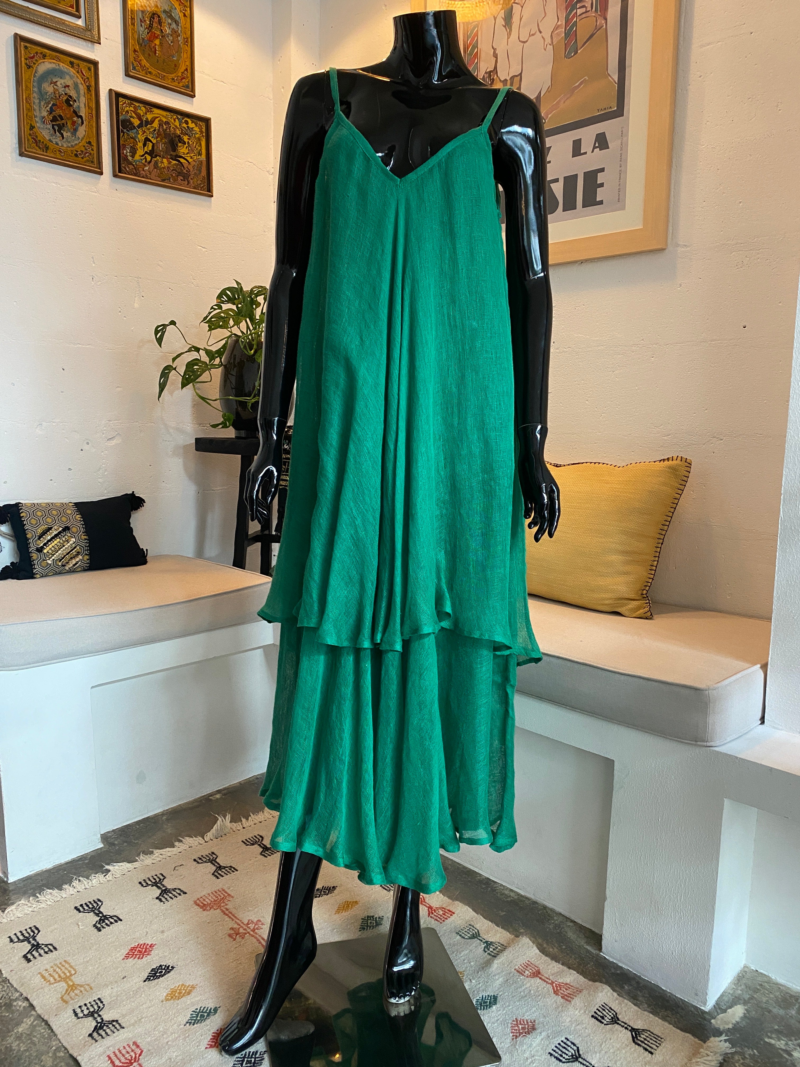 Robe en lin superposée Sindbad – Édition Émeraude