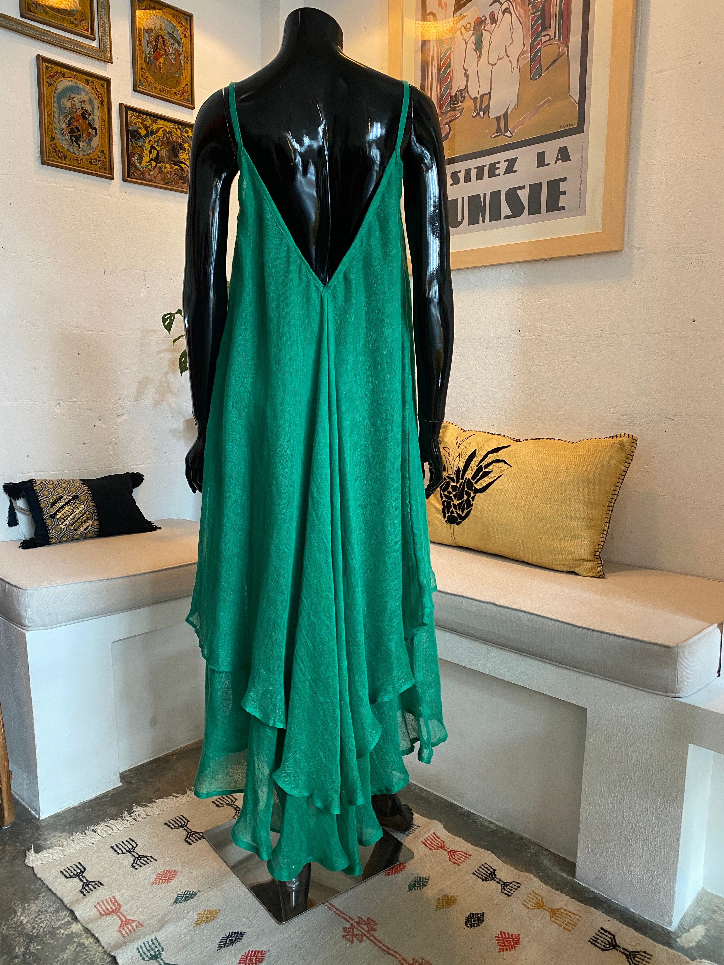 Robe en lin superposée Sindbad – Édition Émeraude