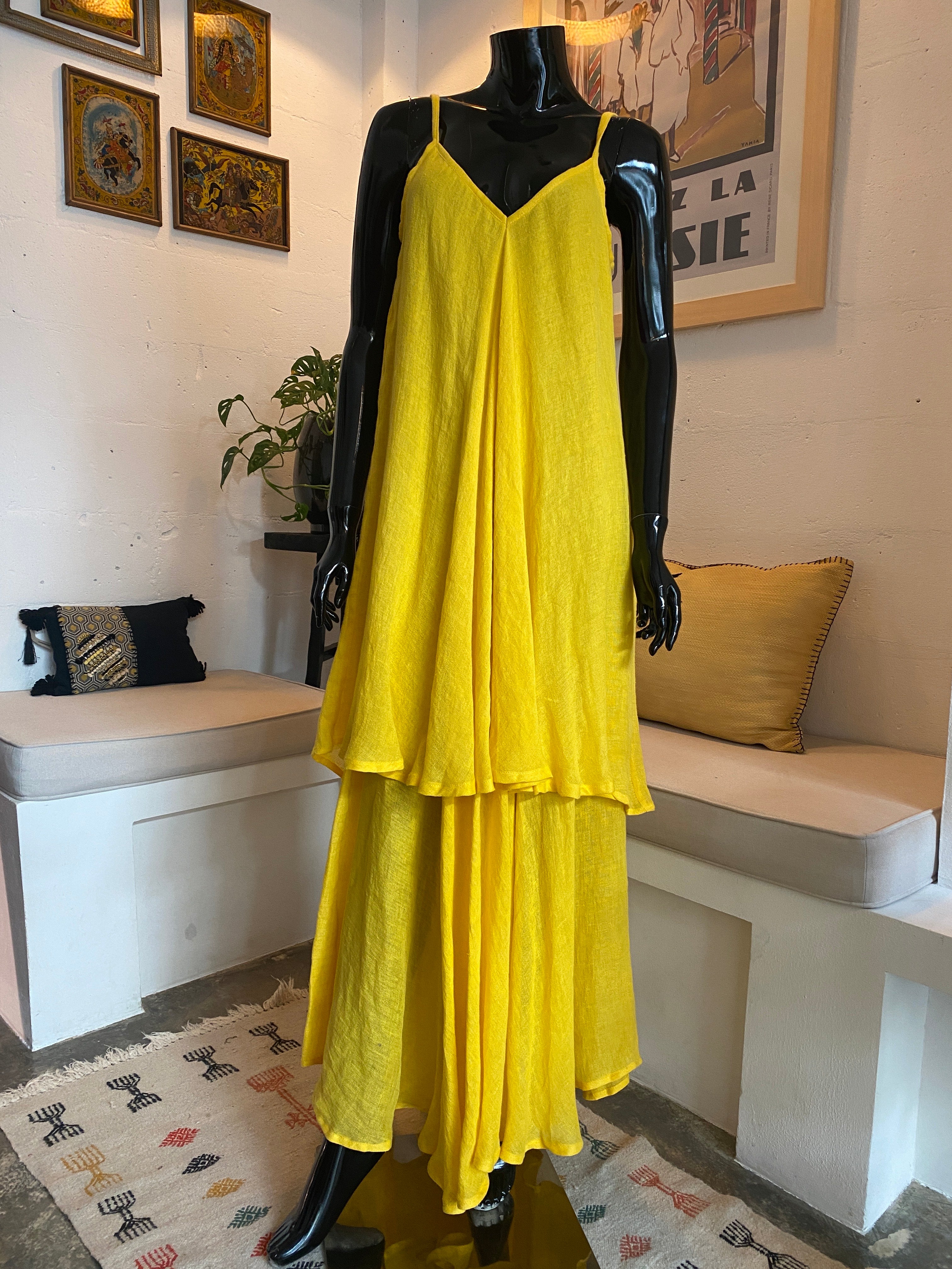 Robe en lin superposée Sindbad – Édition Jaune Radieux