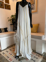 Robe longue Sindbad – Ivoire à rayures dorées